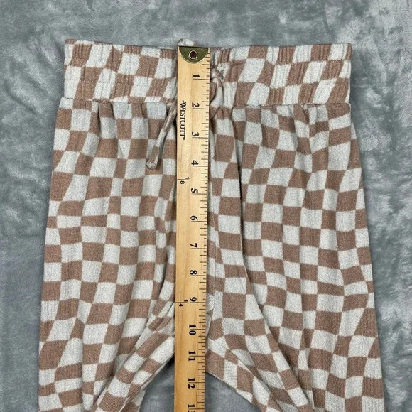 BKE Youth Jogger Pants Medium Tan White Checkered - Picture 6 of 9